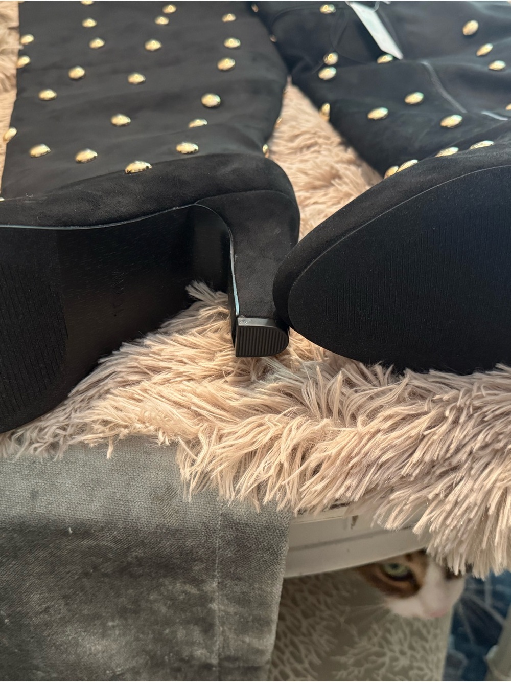 torrid Black Over-the-Knee Boots with Gold Studs - Picture 3 of 3
